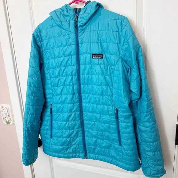 Patagonia Womens Nano Puff Hoody Full Zip Jacket Size Large Insulated Hiking - Picture 2 of 11